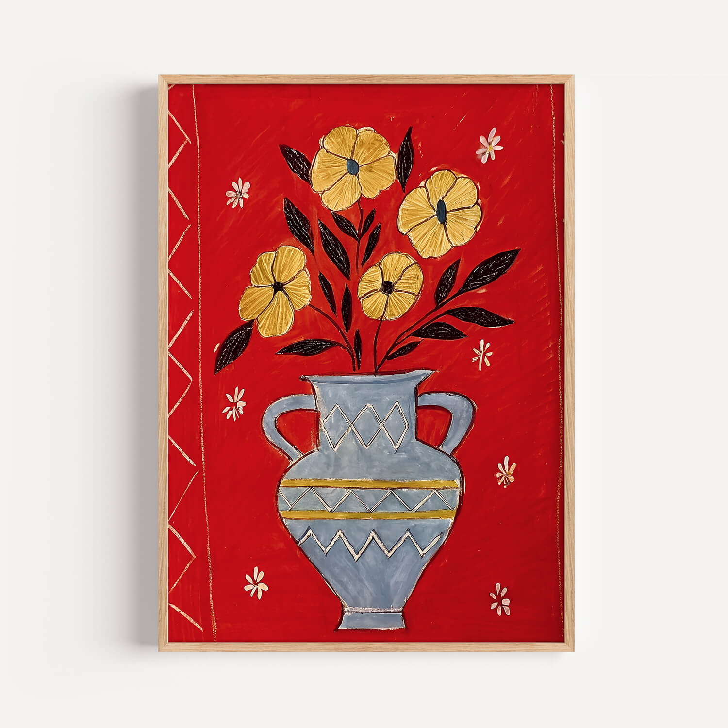 Folk Flowers in Red